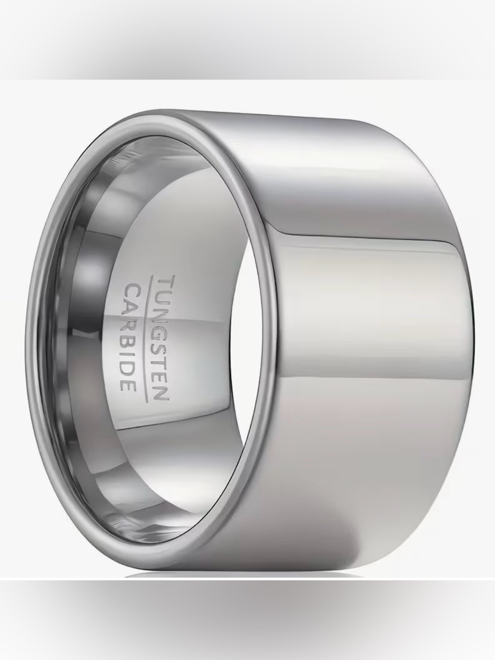 14mm Wide Tungsten Carbide Stainless Steel Sleek Unisex Wedding Band Ring Sz 12